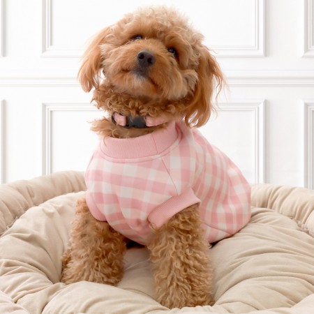 Frank Barker by Splosh Velvet Lined Pink Gingham Checks Dog Coat | Three Sizes